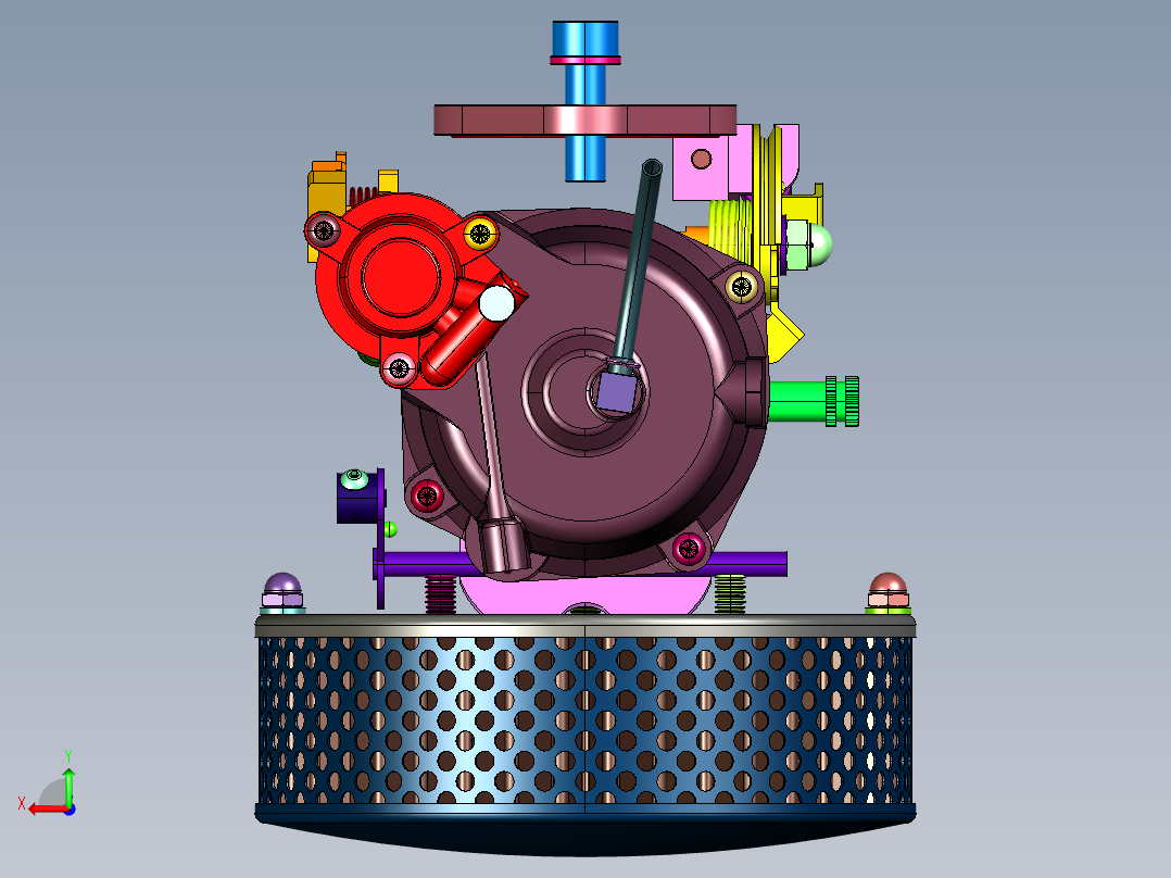 雾化混合气体摩托车化油器后视图