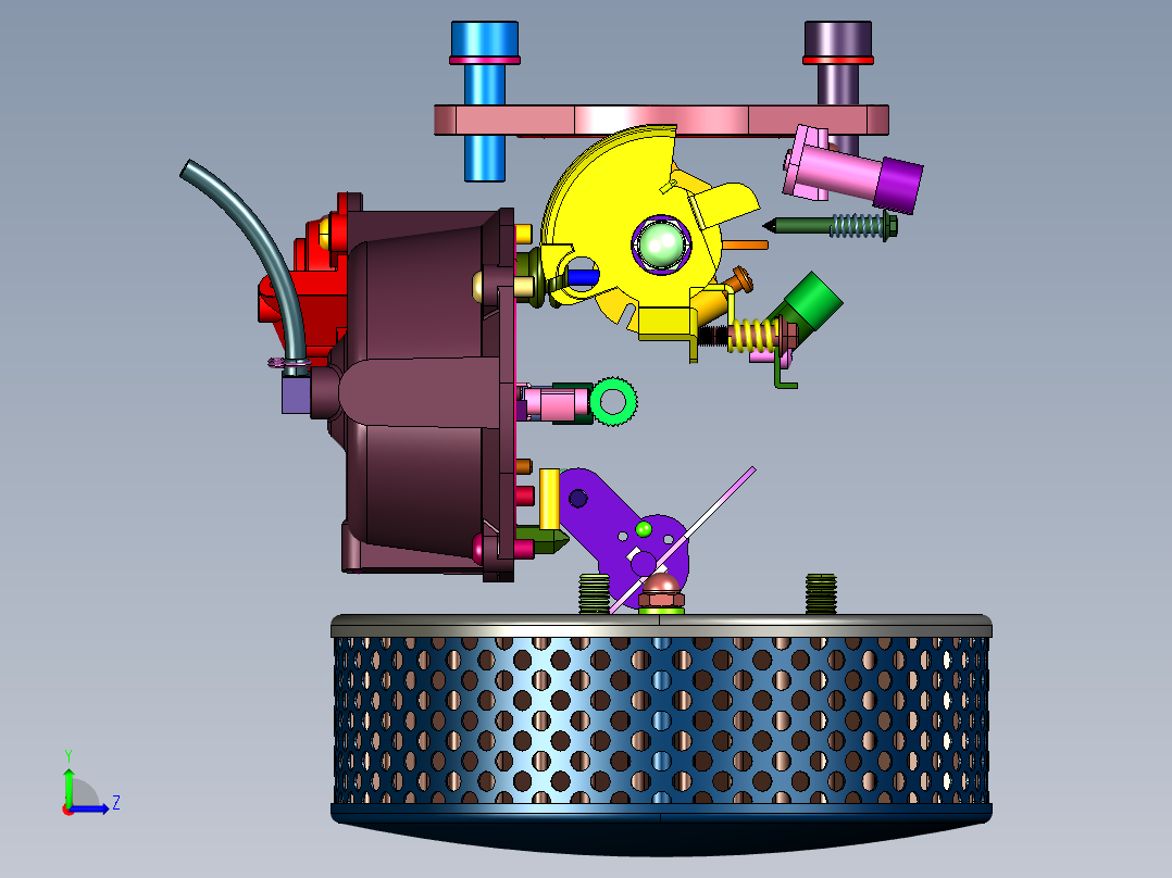 雾化混合气体摩托车化油器左视图