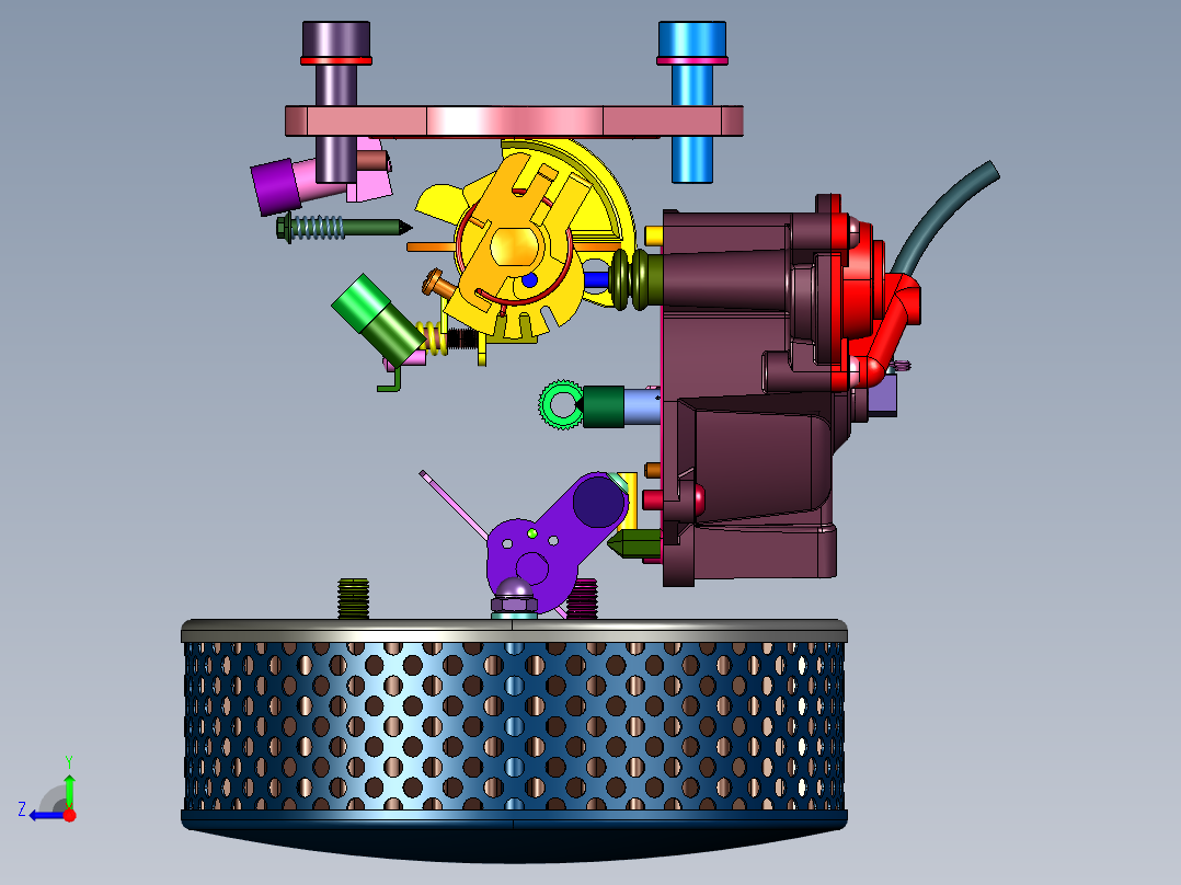雾化混合气体摩托车化油器右视图