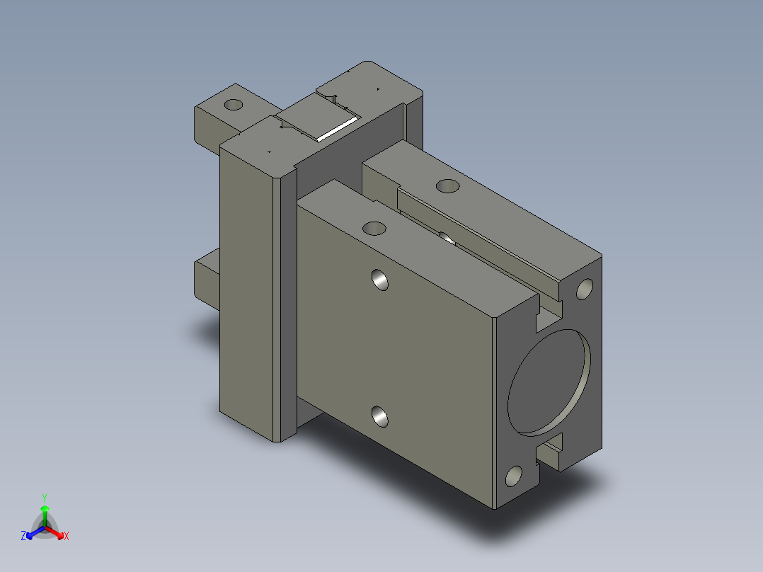 普通气爪PH01-20G正等轴测图