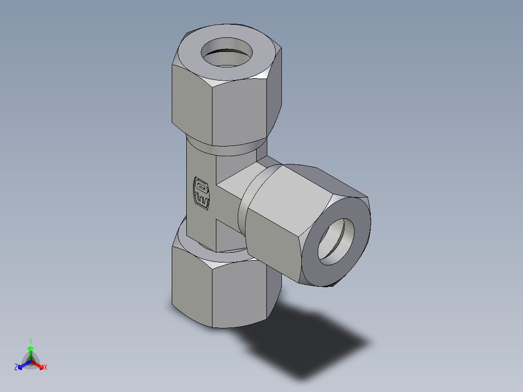 卡套式工业通用硬管接头EO_Swivel_nut_run_tee_EL10ZL71
