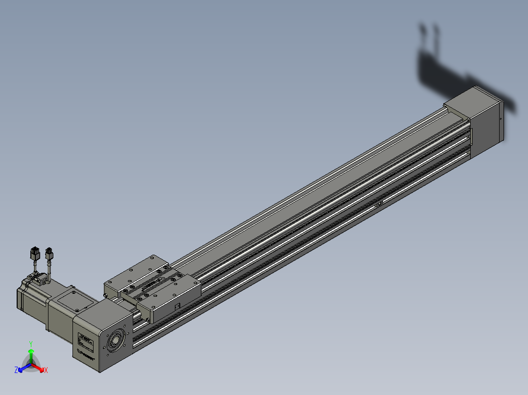 威洛博直线电机模组EB8-L200-S800-R-P75-MS3正等轴测图