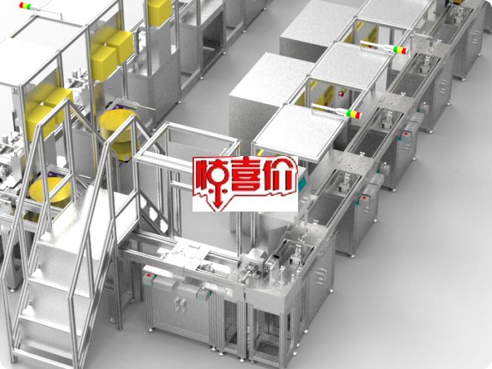 汽车零件自动组装生产流水线 3D图 STEP格式文件机械设备素材