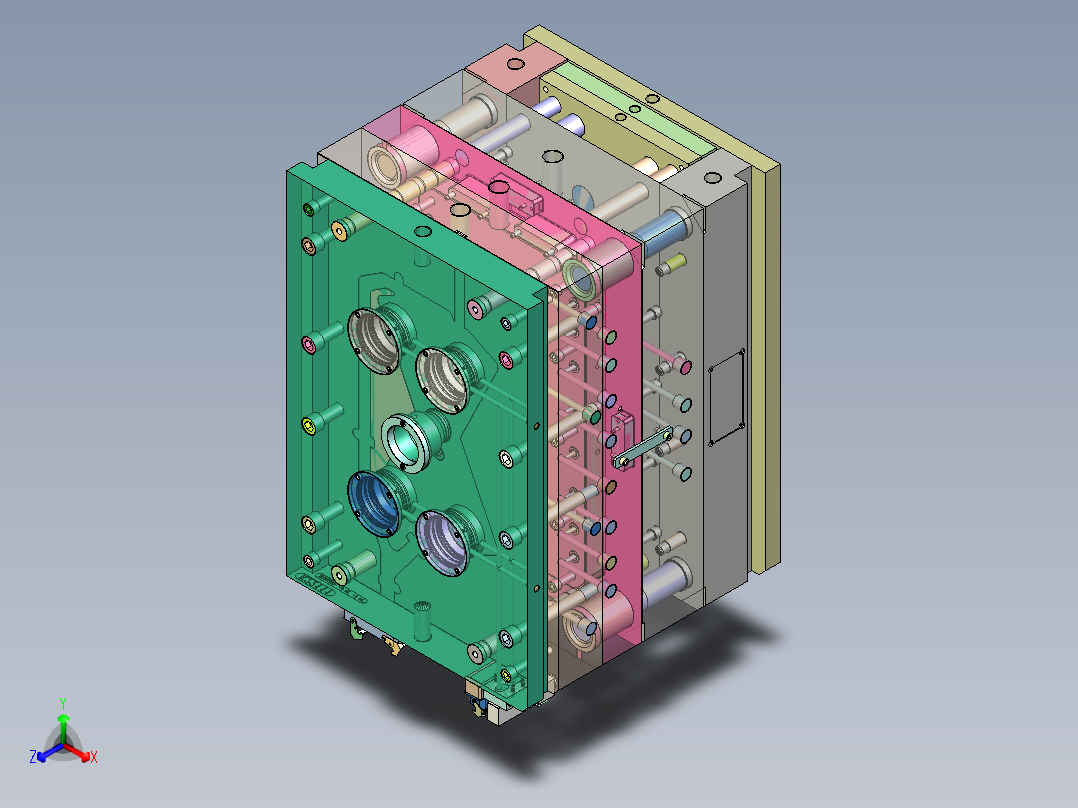 拖鞋架面盖（超多斜顶+牛角进胶）
