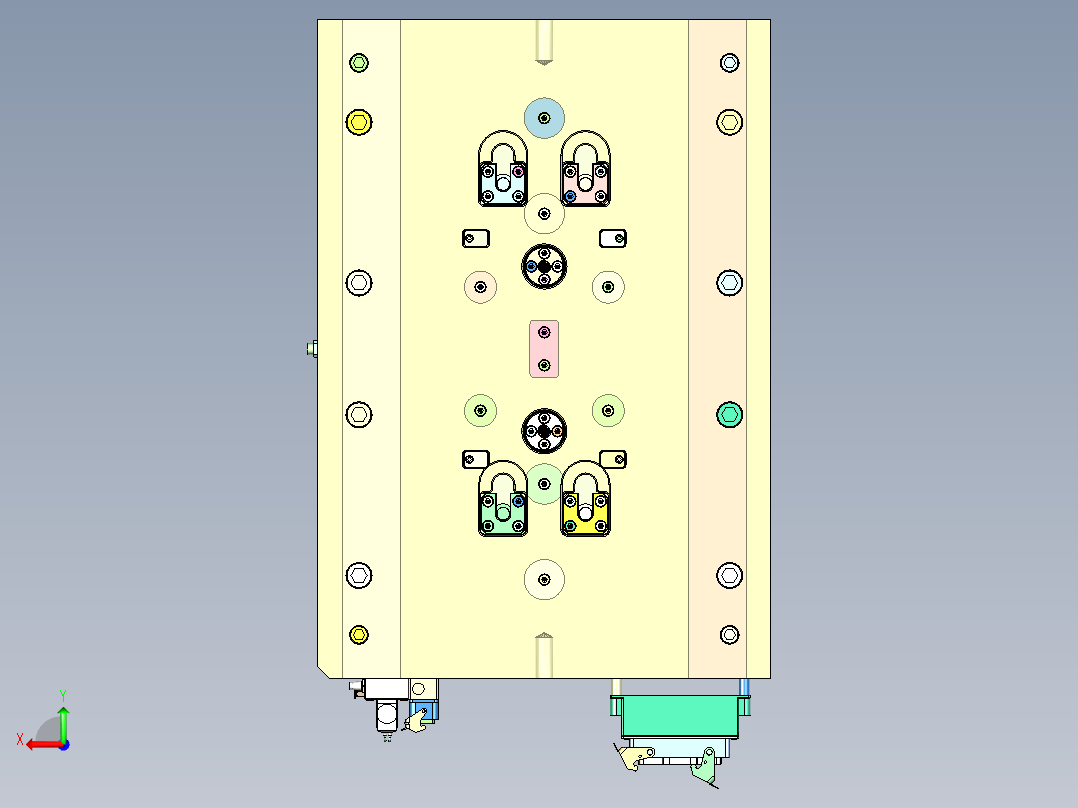 拖鞋架面盖（超多斜顶+牛角进胶）后视图