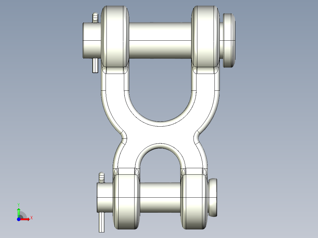 紧固件-IGES 0.7500 Double Shackle 0.5000前视图
