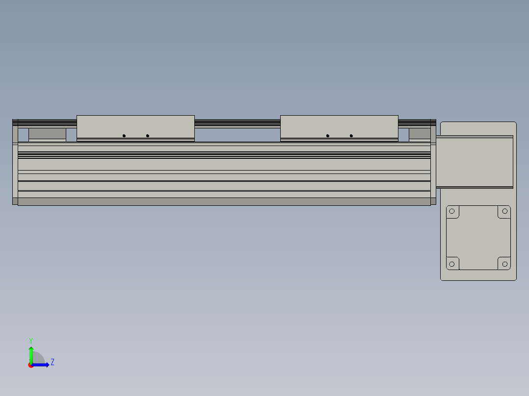 直线模组WG-LHB12-S150-RD设计图纸左视图