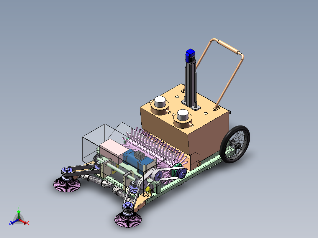 推动式路面清扫车正等轴测图