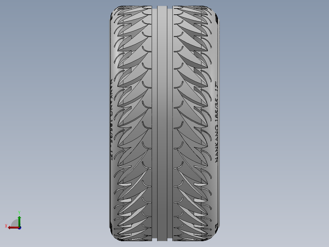 roda-binno轮毂轮胎3D图纸 Solidworks设计后视图