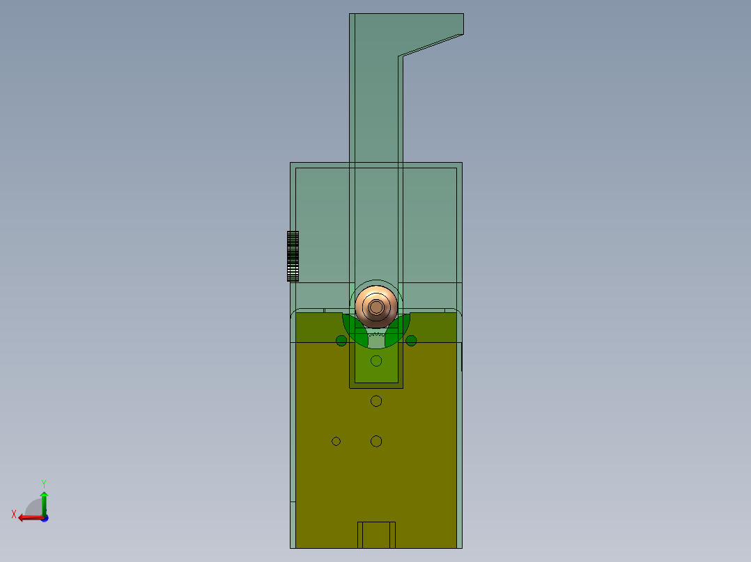 洗瓶机的简易设计 （课程设计，说明书,solidworks,运动分析）后视图