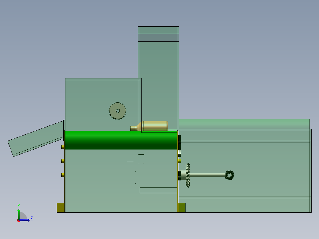 洗瓶机的简易设计 （课程设计，说明书,solidworks,运动分析）左视图