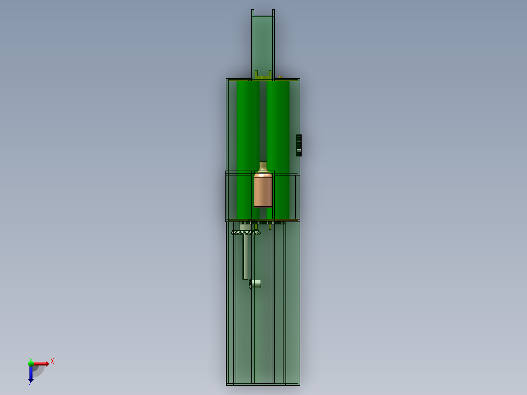 洗瓶机的简易设计 （课程设计，说明书,solidworks,运动分析）俯视图