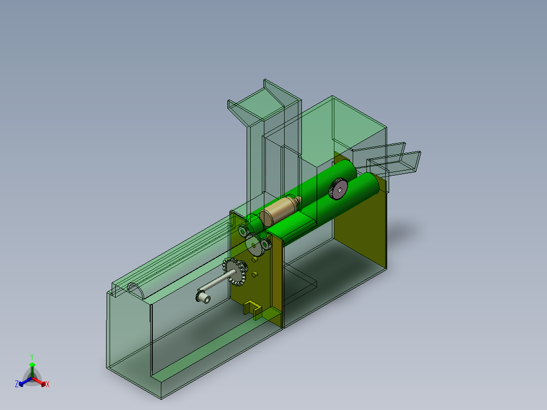 洗瓶机的简易设计 （课程设计，说明书,solidworks,运动分析）正等轴测图
