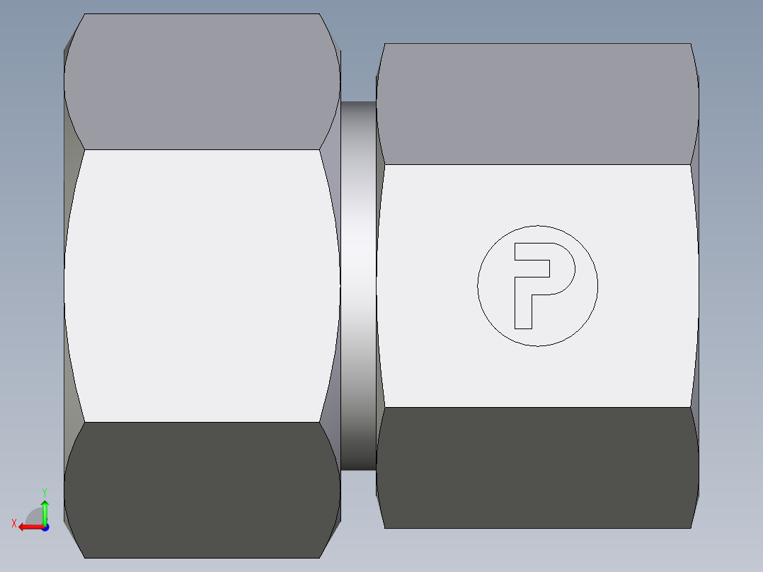 卡套式工业通用硬管接头EO_Swivel_connector_GAI25SR71后视图