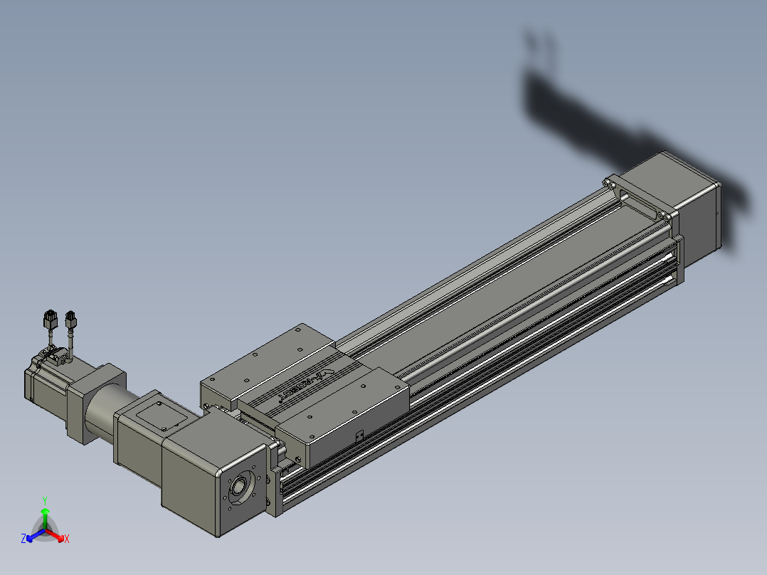 威洛博直线电机模组EB16-L208-S550-R-ZP75-MS3-5K正等轴测图