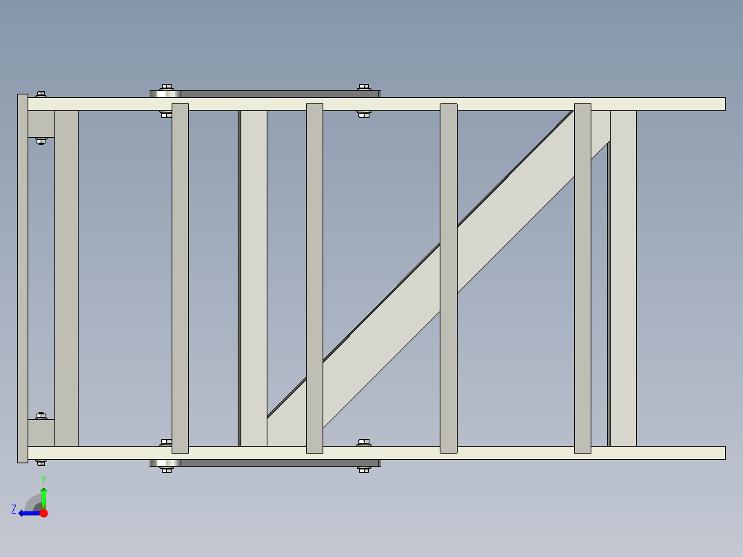 tangga人字梯结构右视图