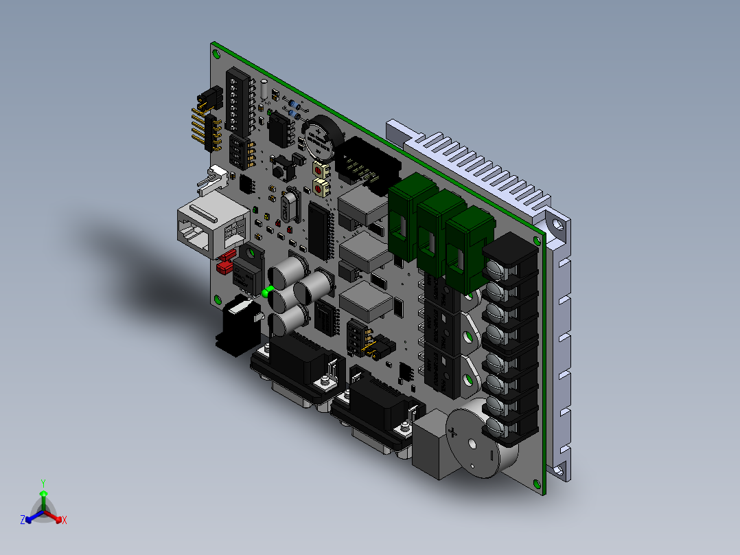 电路板Carte CPU FY SMD V1.2 SW正等轴测图