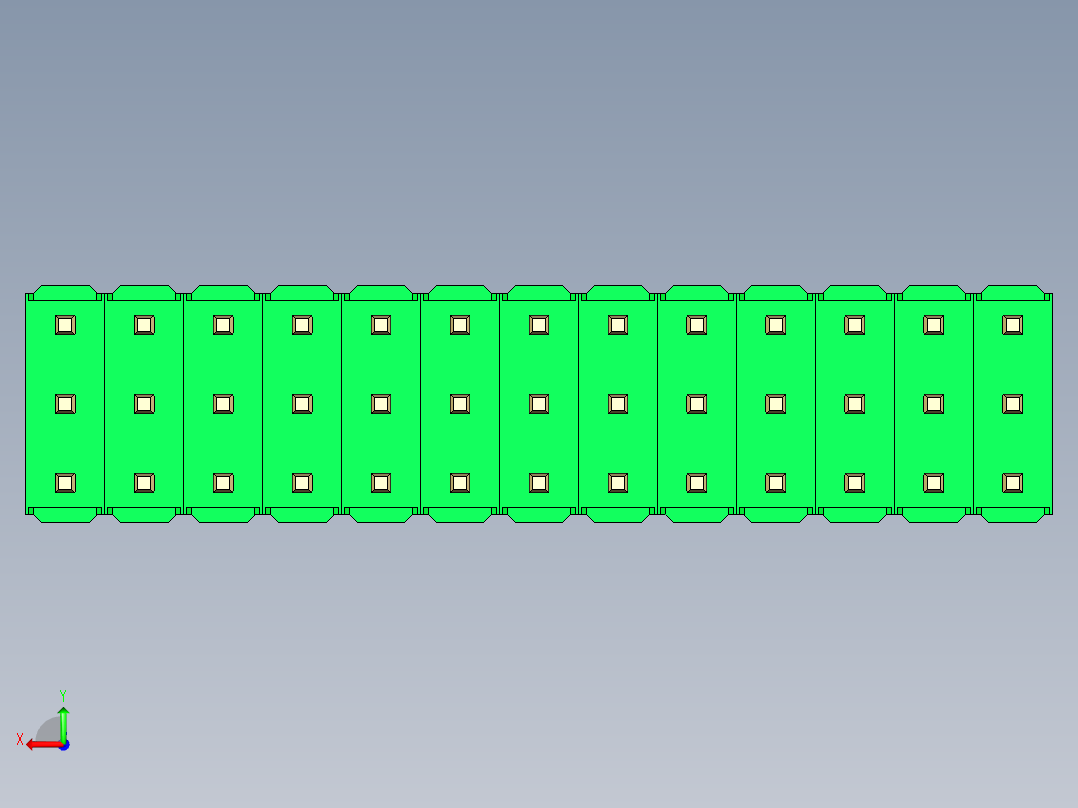 彩色公头100mil（2.54mm）系列-DS1021_green_3x13p_100mil_Type5_rev1.0后视图
