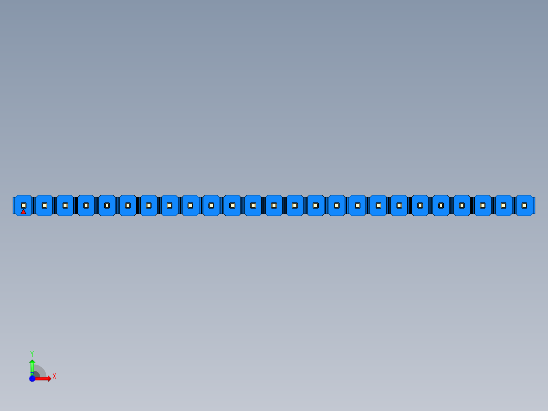 彩色公头100mil（2.54mm）系列-DS1021_blue_1x25p_100mil_Type1_rev1.0前视图