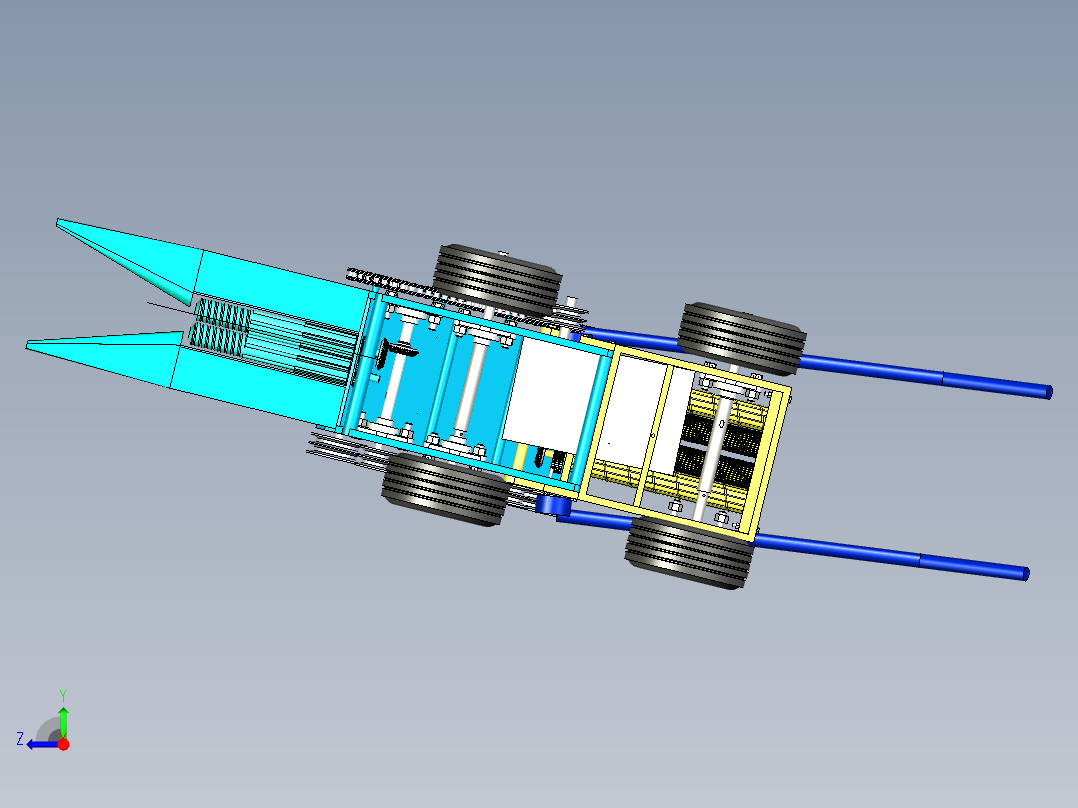 便携式玉米剥皮收获机设计右视图