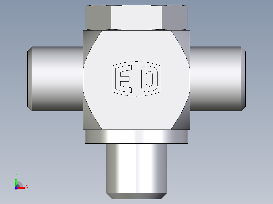 卡套式工业通用硬管接头EO_High_pressure_banjo_tee_TH06SRKDOMD71前视图