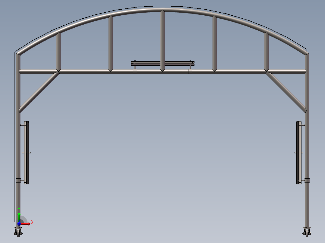 可移动折叠雨棚前视图