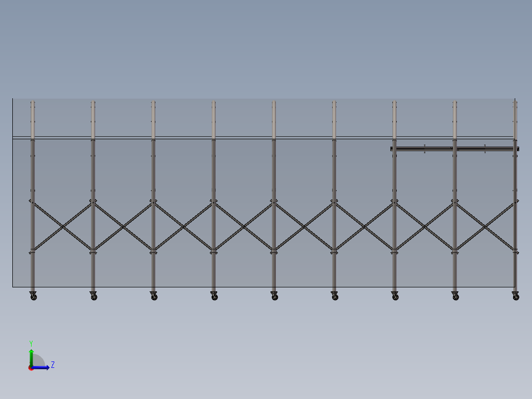 可移动折叠雨棚左视图
