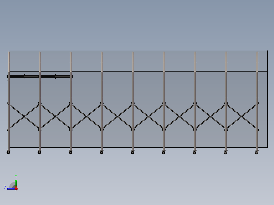 可移动折叠雨棚右视图