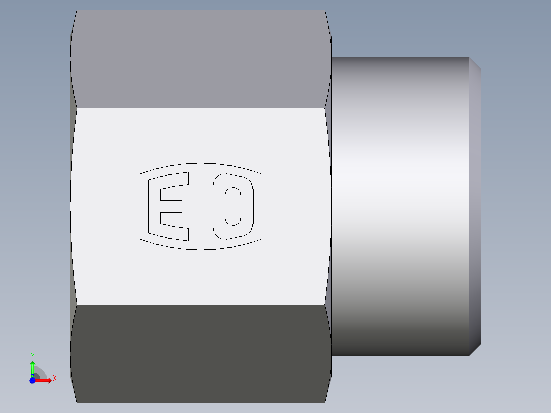 卡套式工业通用硬管接头EO_Swivel_connector_GAI25SRCFX前视图