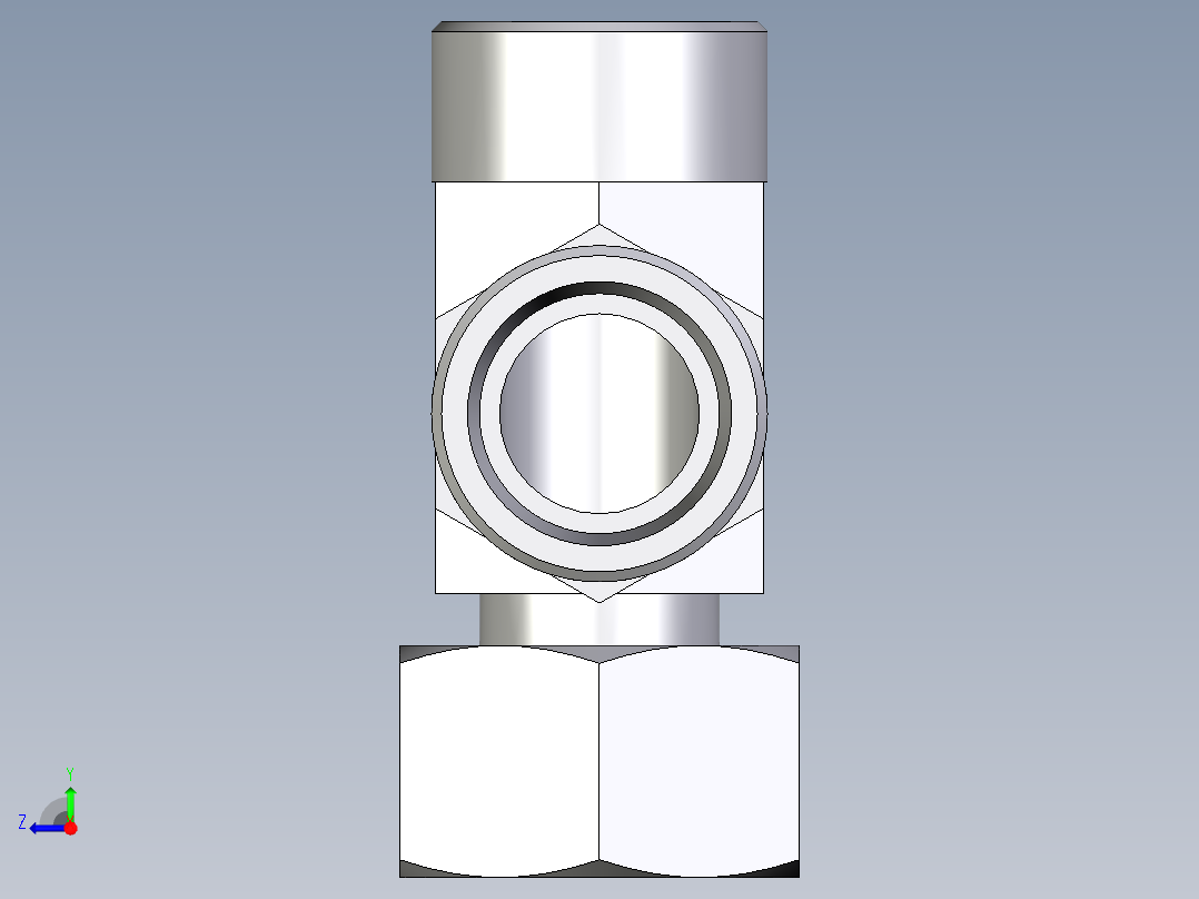 卡套式工业通用硬管接头EO_Standpipe_run_tee_EVL30SOMD71右视图