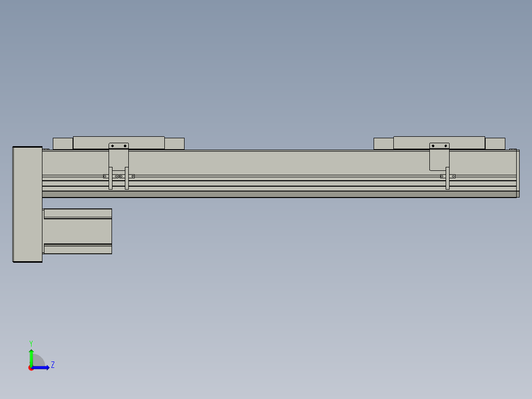 直线模组LHC17-S550-D设计图纸左视图