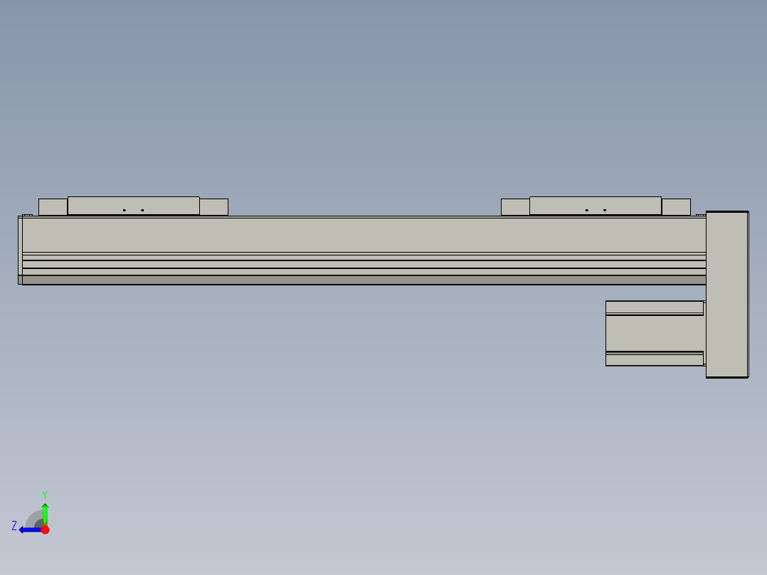 直线模组LHC17-S550-D设计图纸右视图