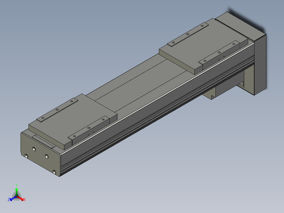直线模组LHC17-S550-D设计图纸正等轴测图