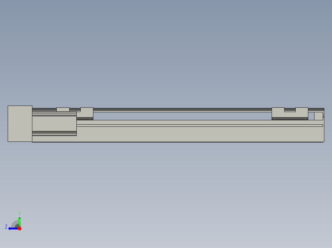 直线模组LHA6-S350-L-100W(16丝杆)设计图纸右视图