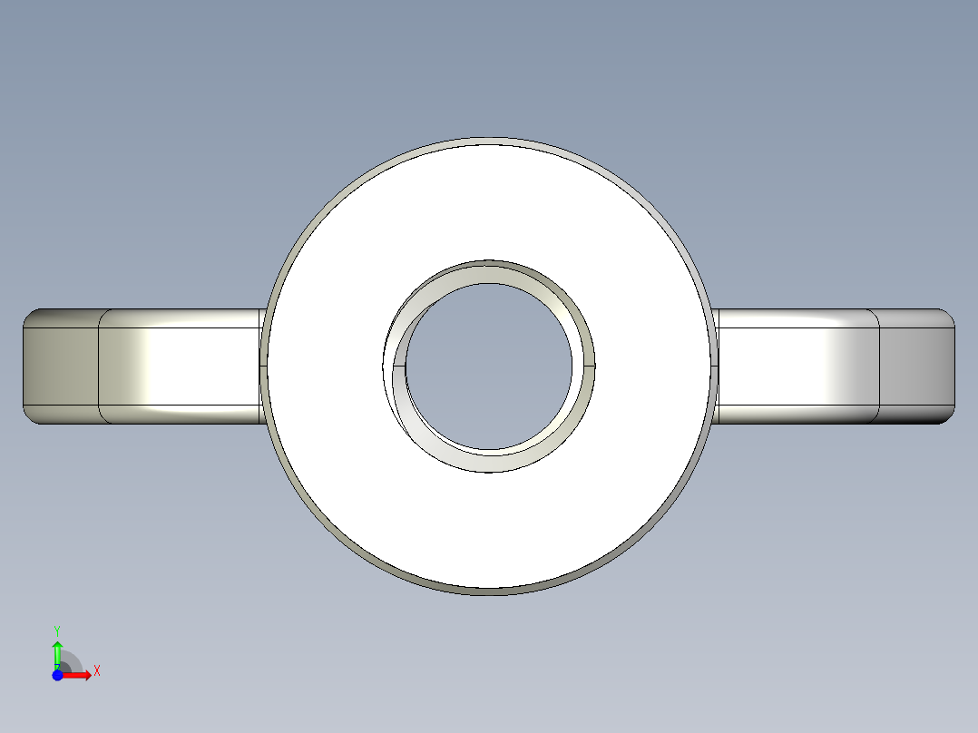 蝶形螺母-WING NUT M6 x 1mm Thread.IGS前视图