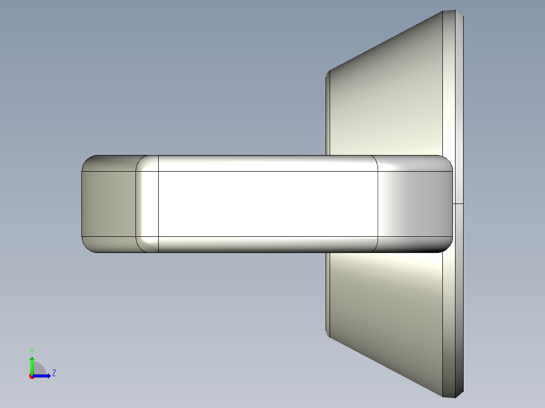 蝶形螺母-WING NUT M6 x 1mm Thread.IGS左视图