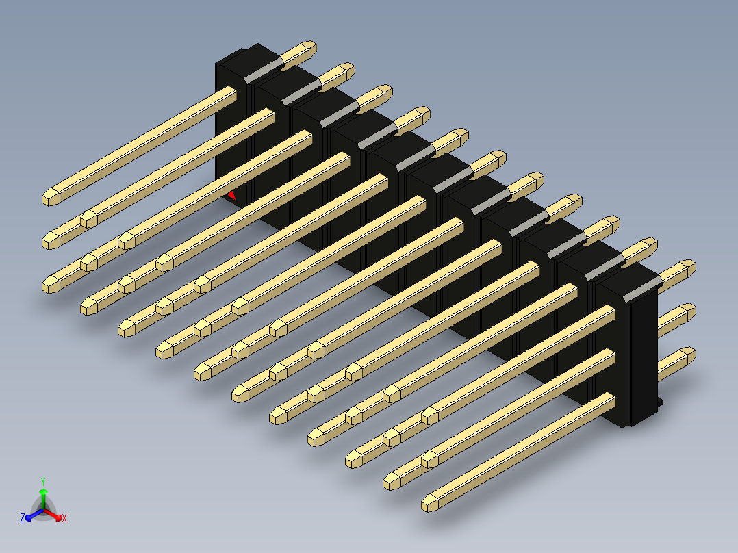 彩色公头100mil（2.54mm）系列-DS1021_black_3x11p_100mil_Type5_rev1.0