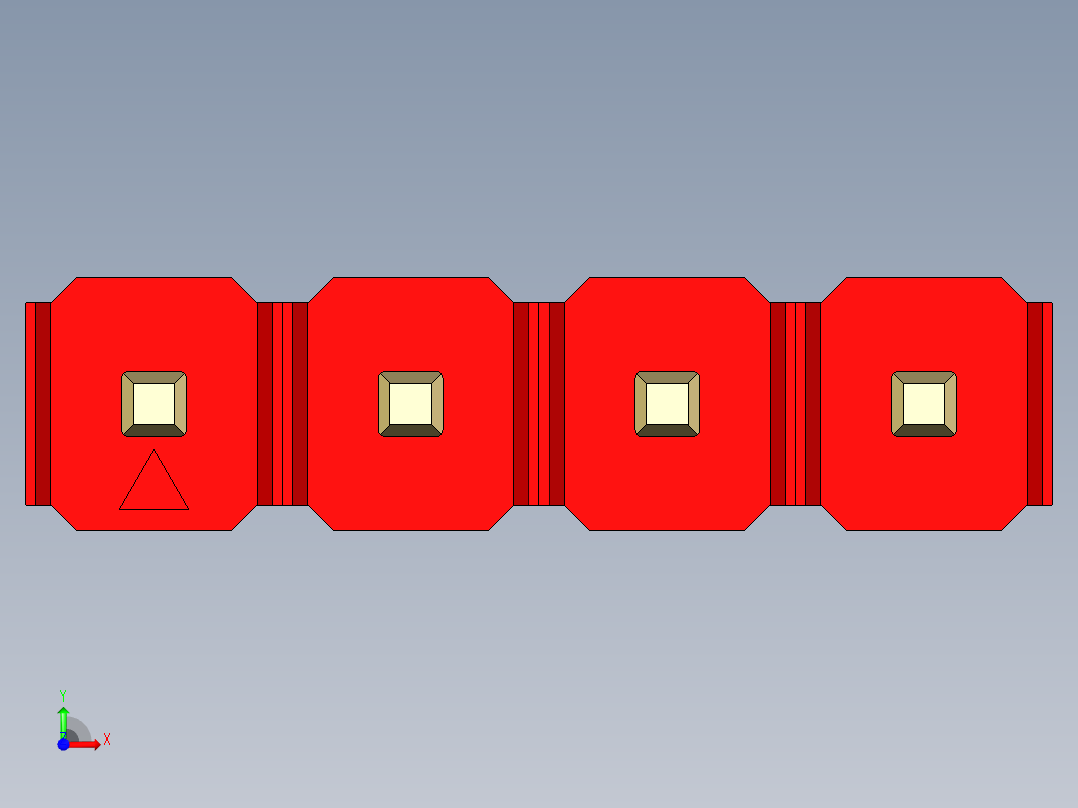 彩色公头100mil（2.54mm）系列-DS1021_red_1x04p_100mil_Type1_rev1.0前视图
