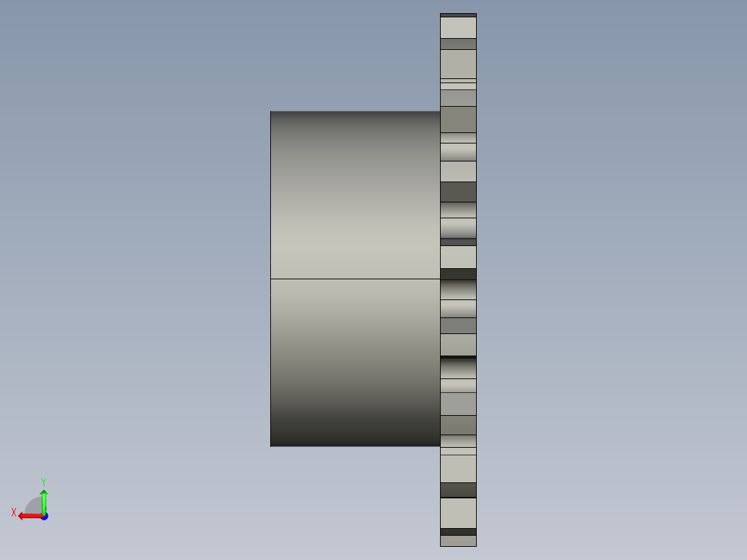 鏈輪惰輪XIS-S-3D多系列多零件图纸模型后视图