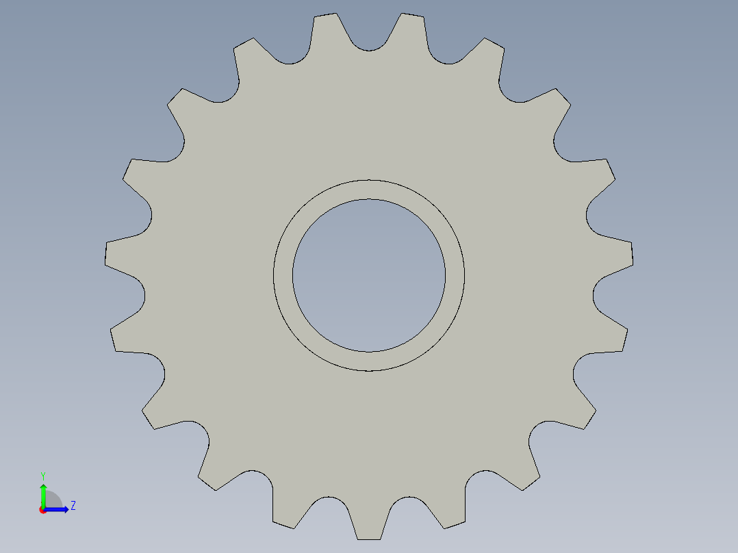 鏈輪惰輪XIS-S-3D多系列多零件图纸模型左视图