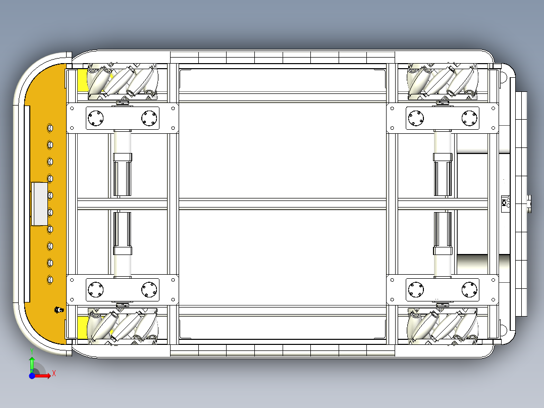 可升降麦克纳姆轮全向AGV小车机器人前视图
