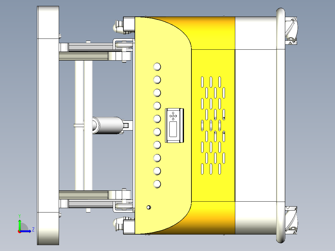 可升降麦克纳姆轮全向AGV小车机器人左视图