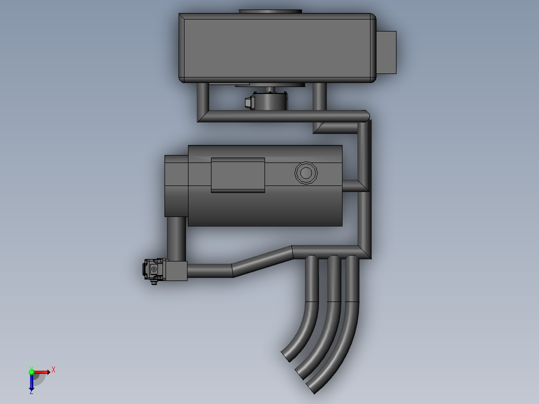 拖拉机水冷系统 (论文 三维 二维 有限元)俯视图