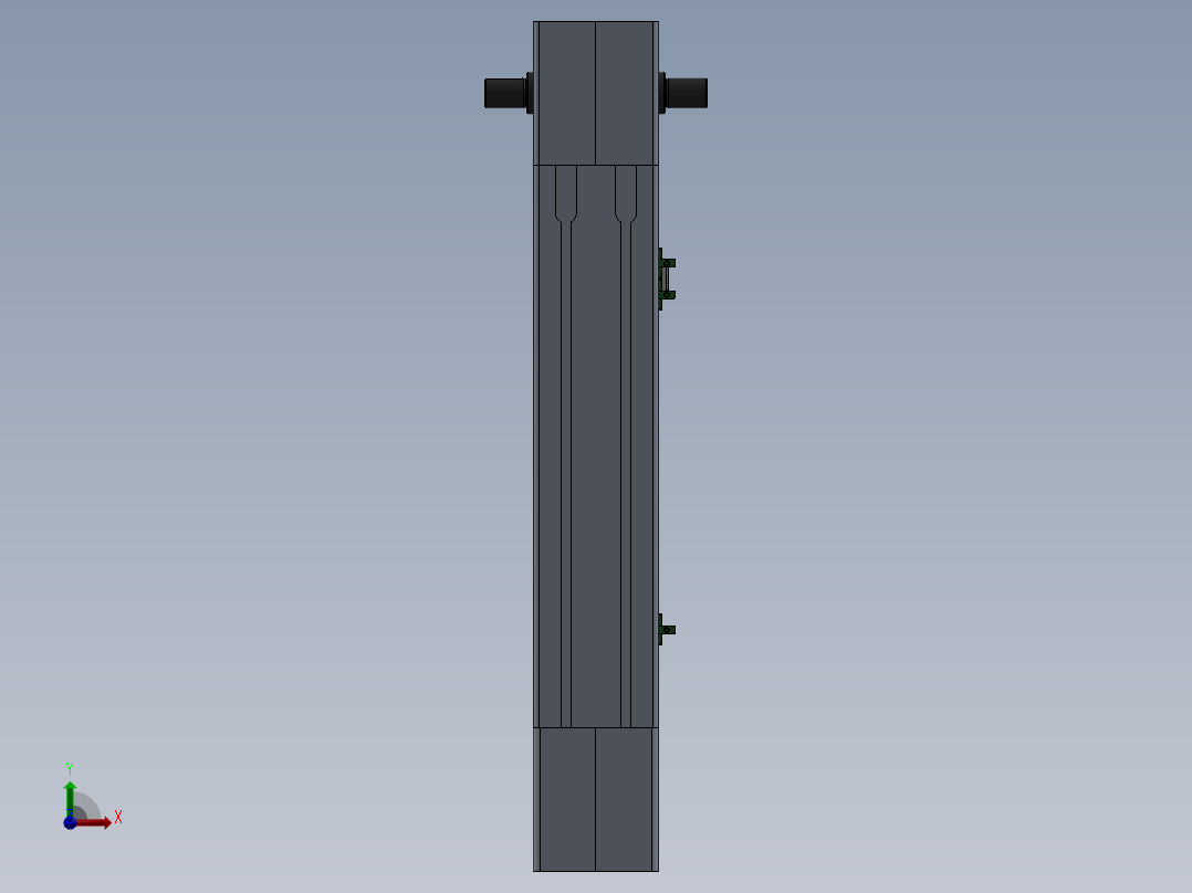 电动滑台模组MTG100双出轴模型前视图