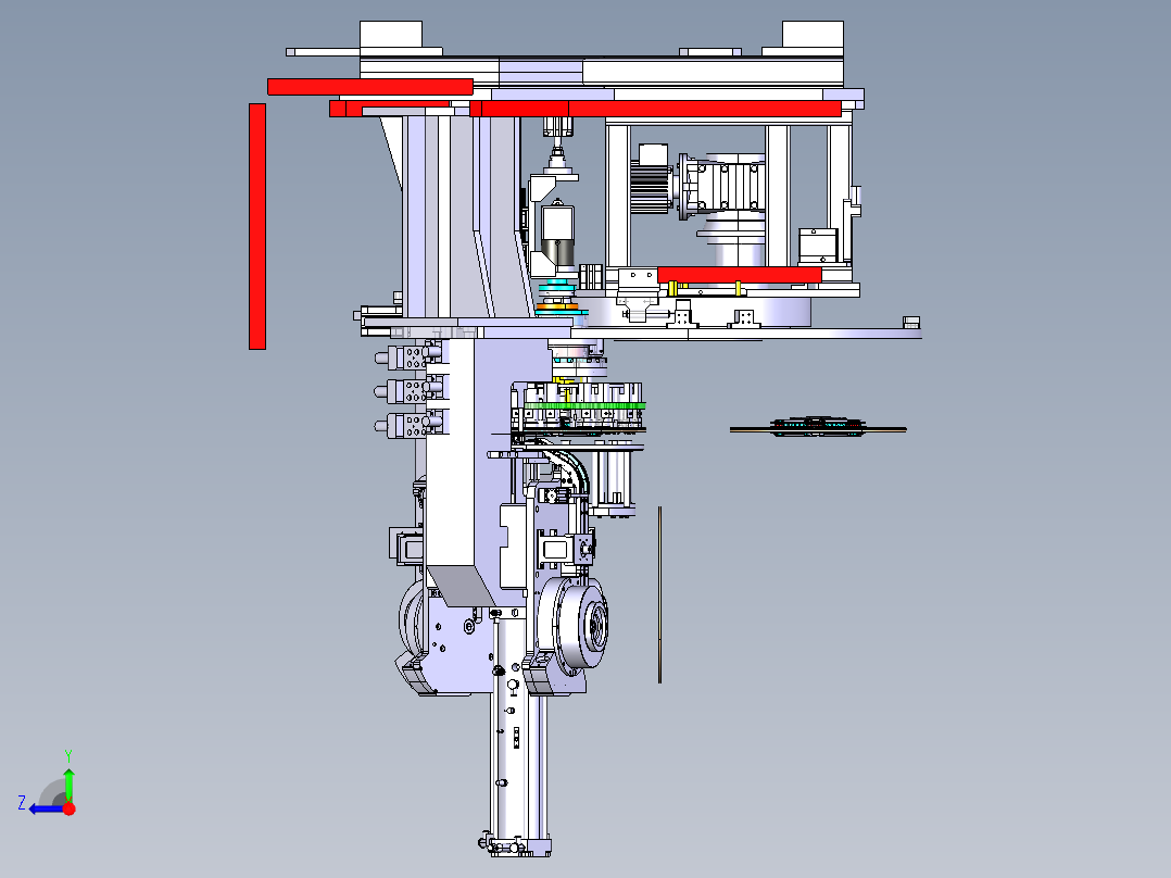 离合器传动盘铆摩擦片工作台设计右视图