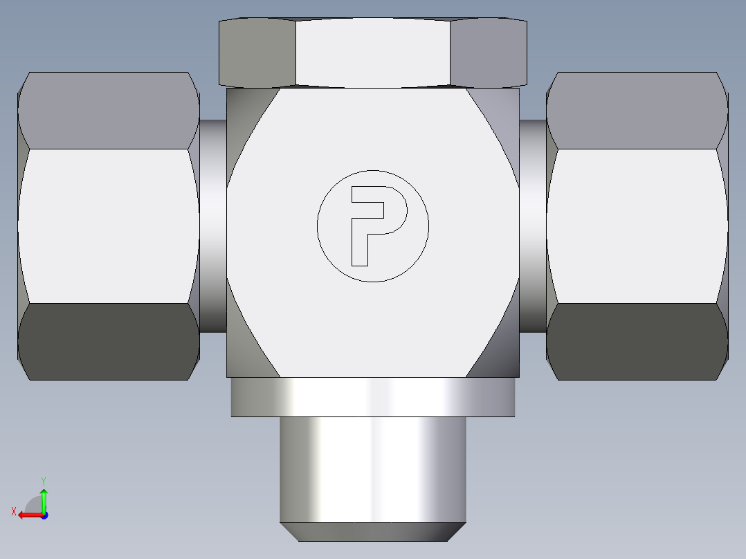 卡套式工业通用硬管接头EO_High_pressure_banjo_tee_TH16ZSRKD71后视图