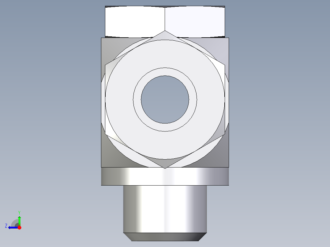 卡套式工业通用硬管接头EO_High_pressure_banjo_tee_TH16ZSRKD71右视图