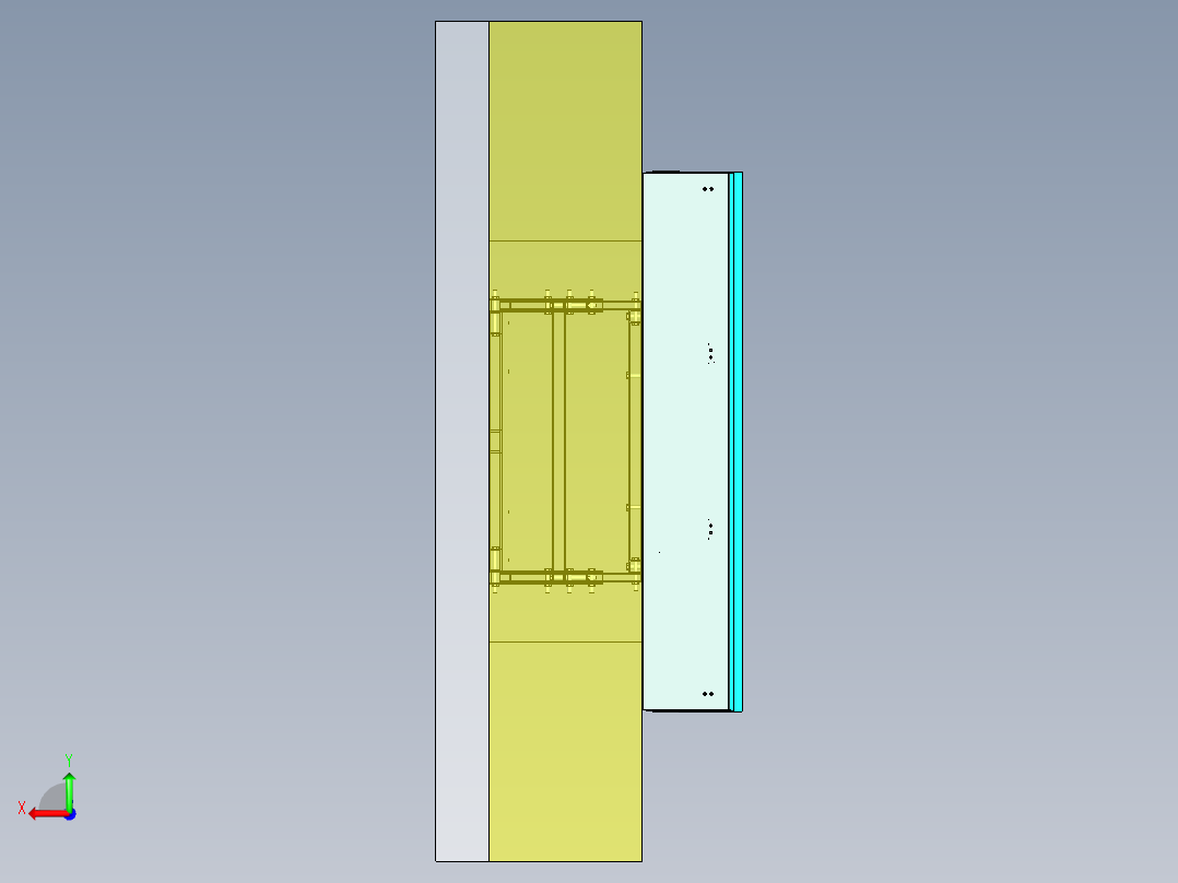 伸缩式55寸显示屏壁挂支架后视图