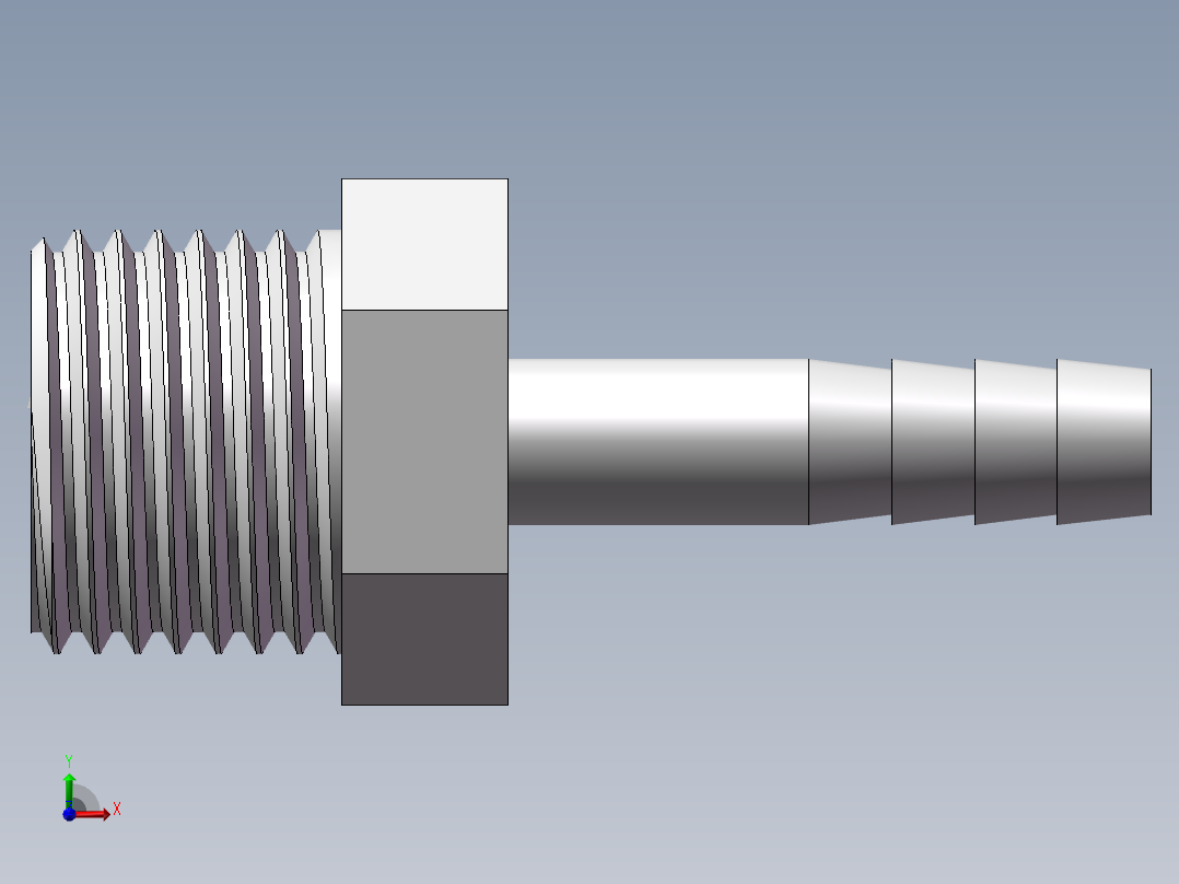 水管接头-有边 [DN15X8]前视图