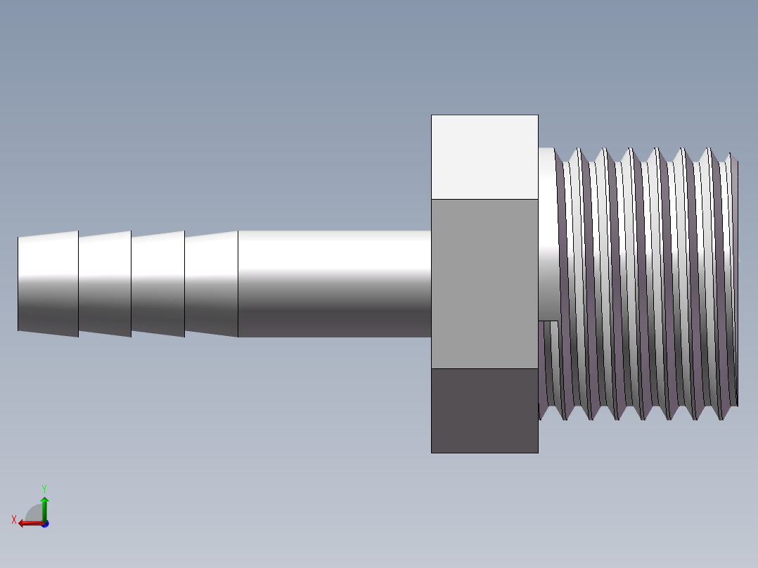 水管接头-有边 [DN15X8]后视图